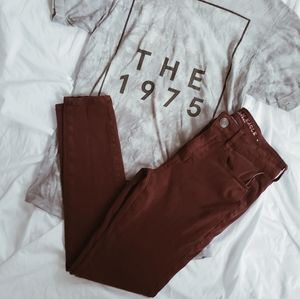 Deep Red • American Eagle hi rise jegging
